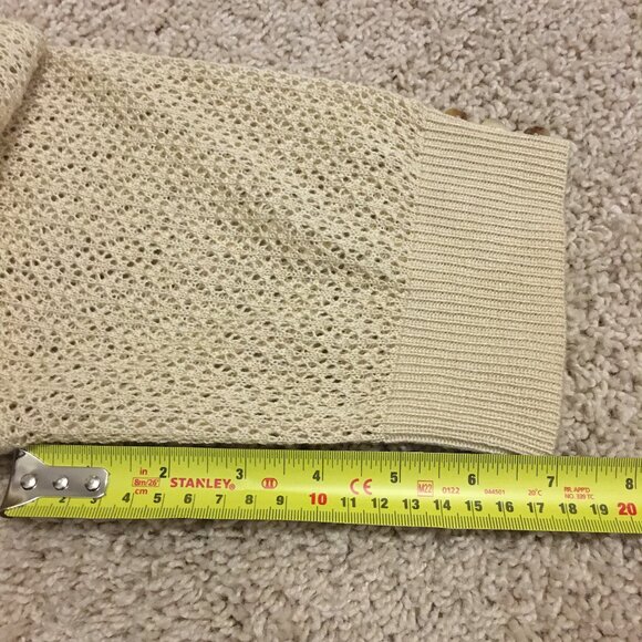 Soft Cream Pointelle Knit Half-Sleeve Wrap Top - Picture 13 of 13